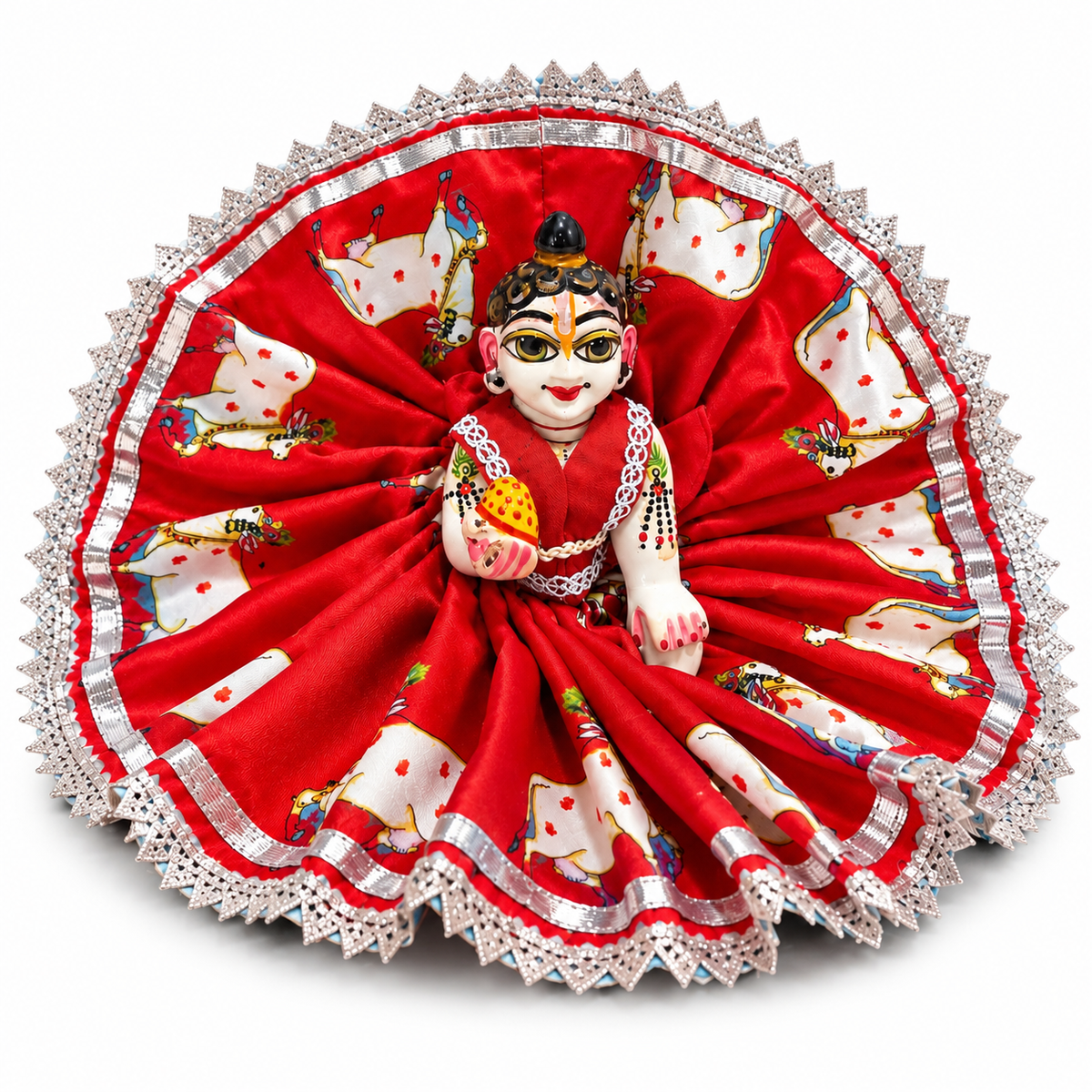 Jogan Meera Gopashtami Special Red Cow Poshak for Laddu Gopal Ji