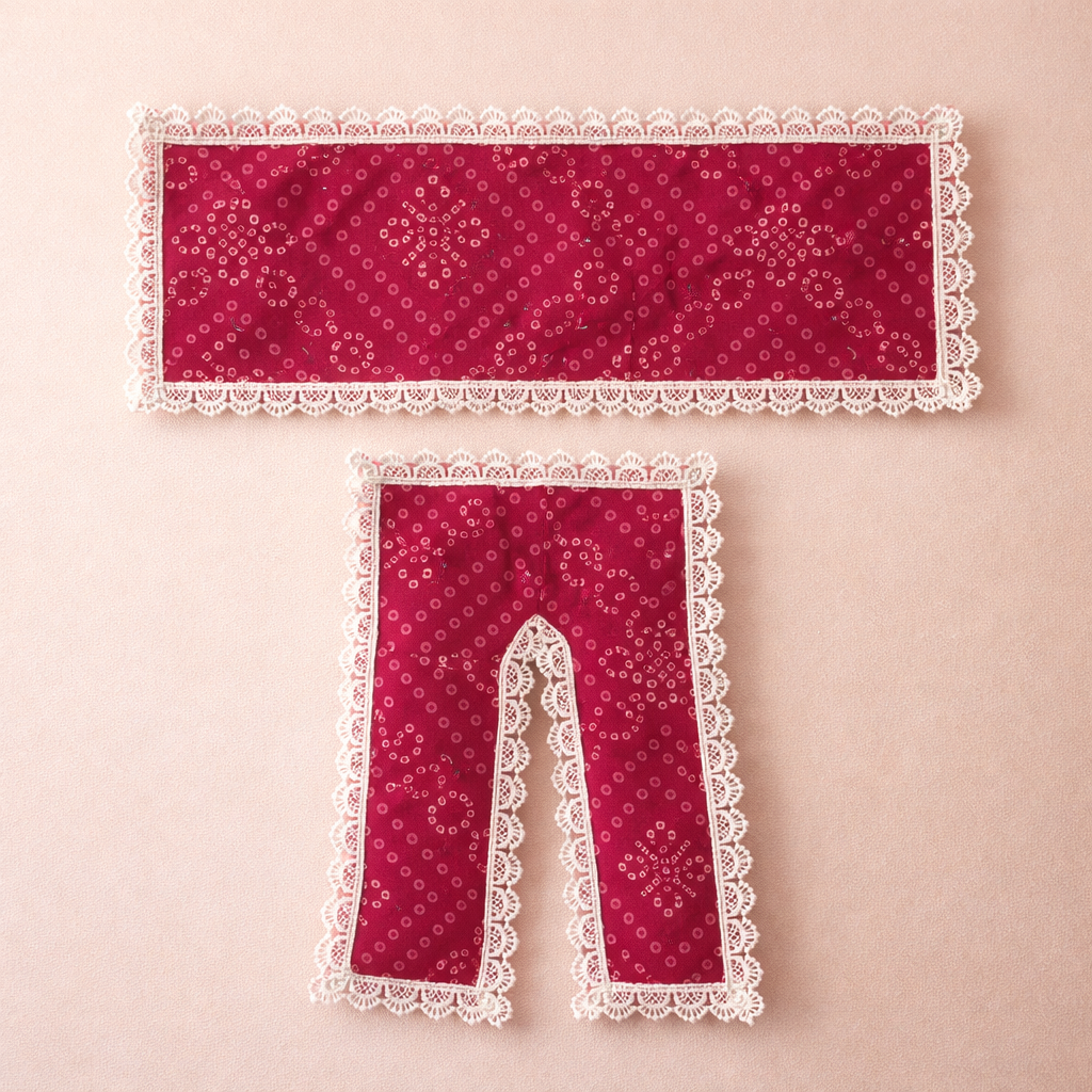 Jogan Meera Pink Bandhani Print Chira Vastra for Lalan ju