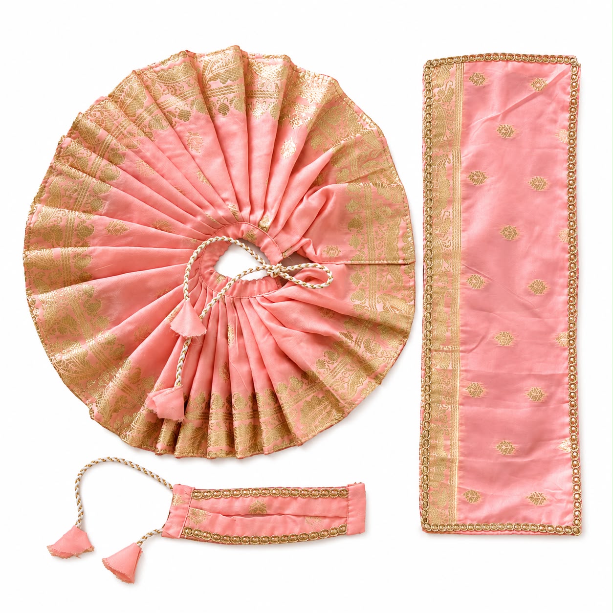 Jogan Meera Banarasi peach Poshak for Radha Ju