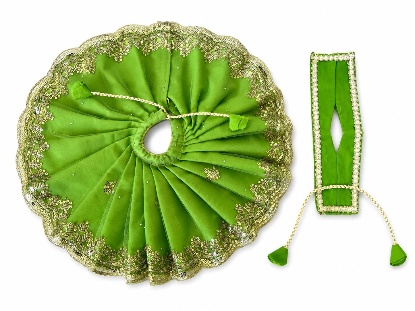 Jogan Meera Light Green Single Net Poshak for Laddu Gopal Ji