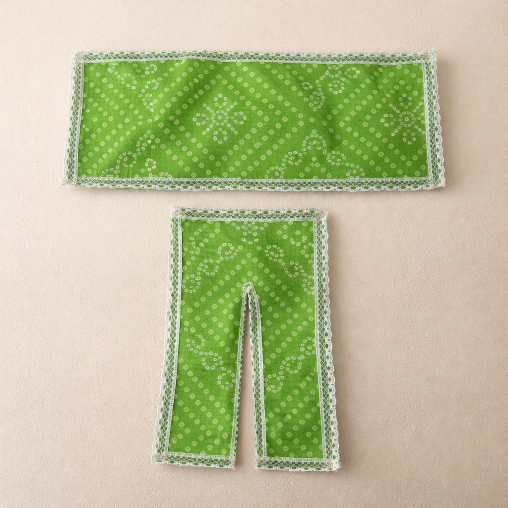 Jogan Meera Green Bandhani Print Chira Vastra for Lalan ju