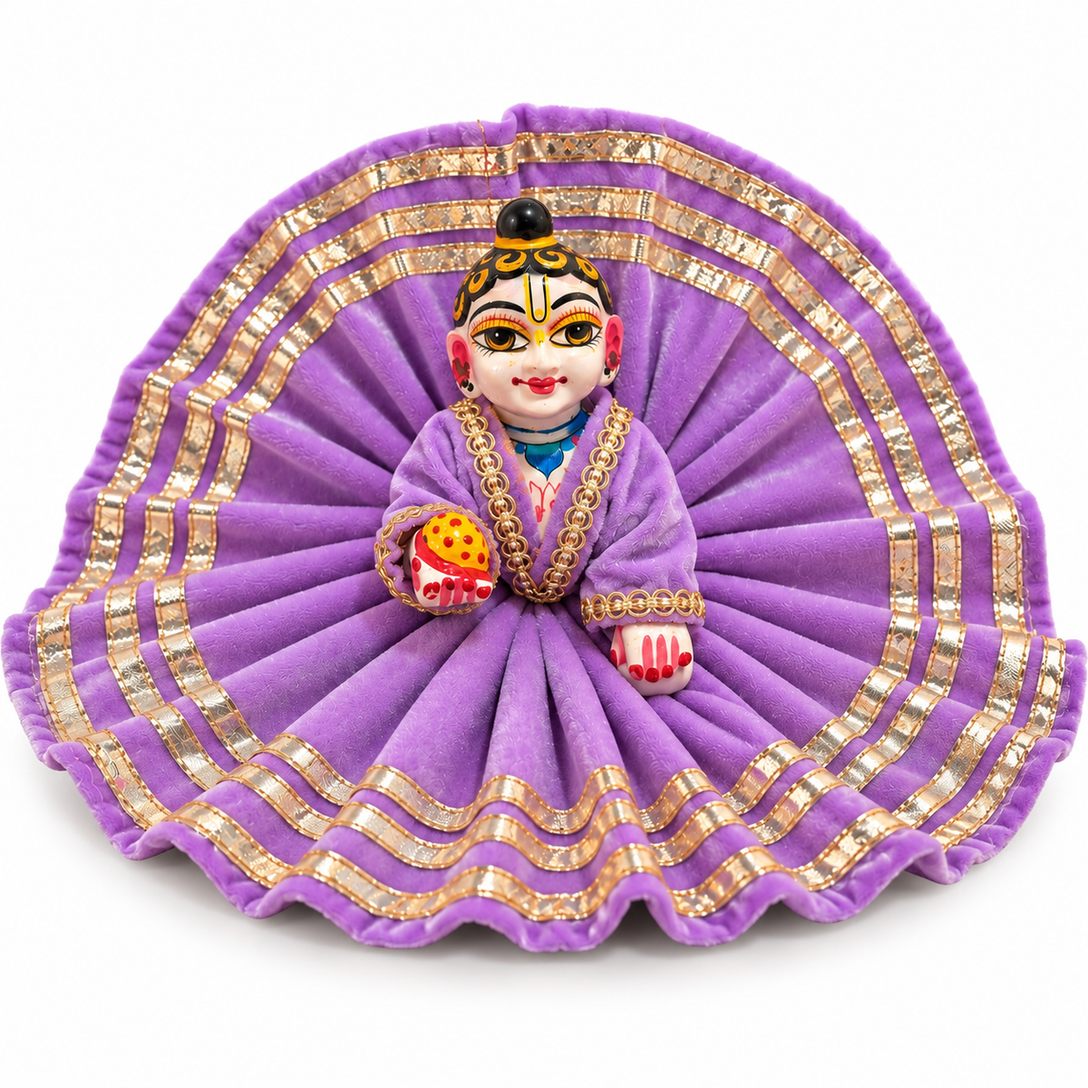Jogan Meera Purple Daily Wear Gotta Velvet Poshak With Blouse for Laddu Gopal
