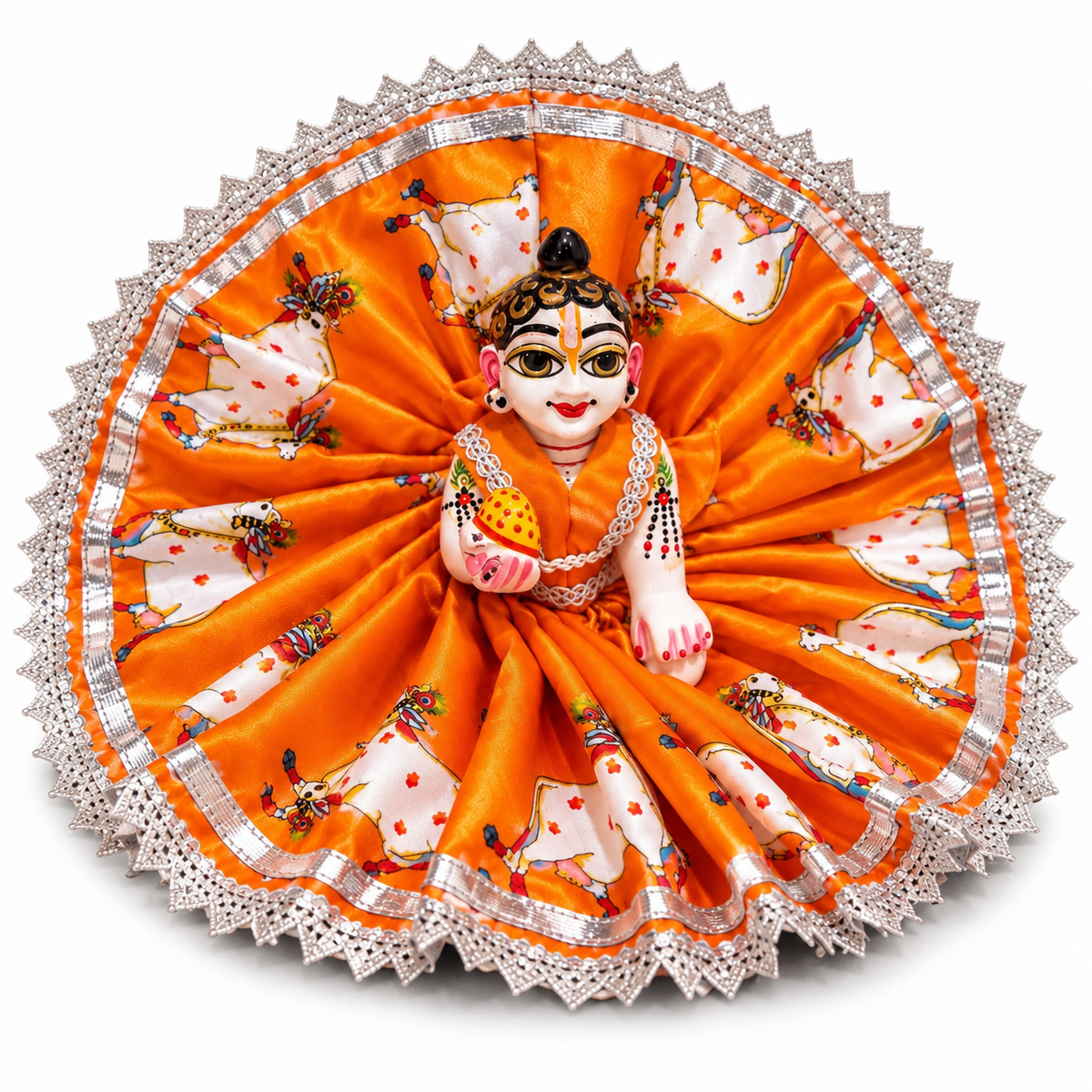 Jogan Meera Gopashtami Special Orange Cow Poshak for Laddu Gopal Ji