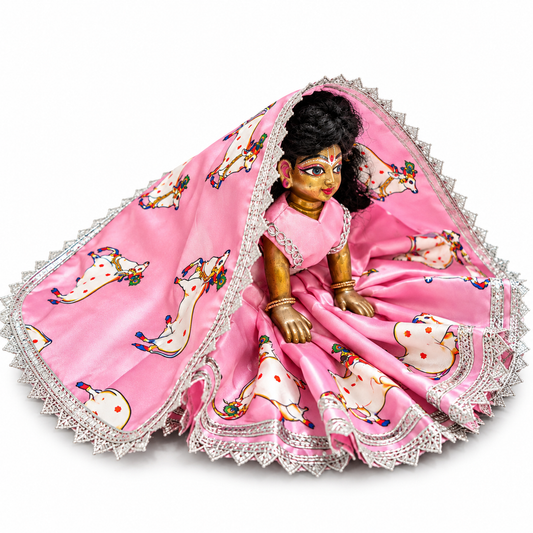 Jogan Meera Gopashtami Special Light-Pink Cow Poshak for Radha Rani Ji
