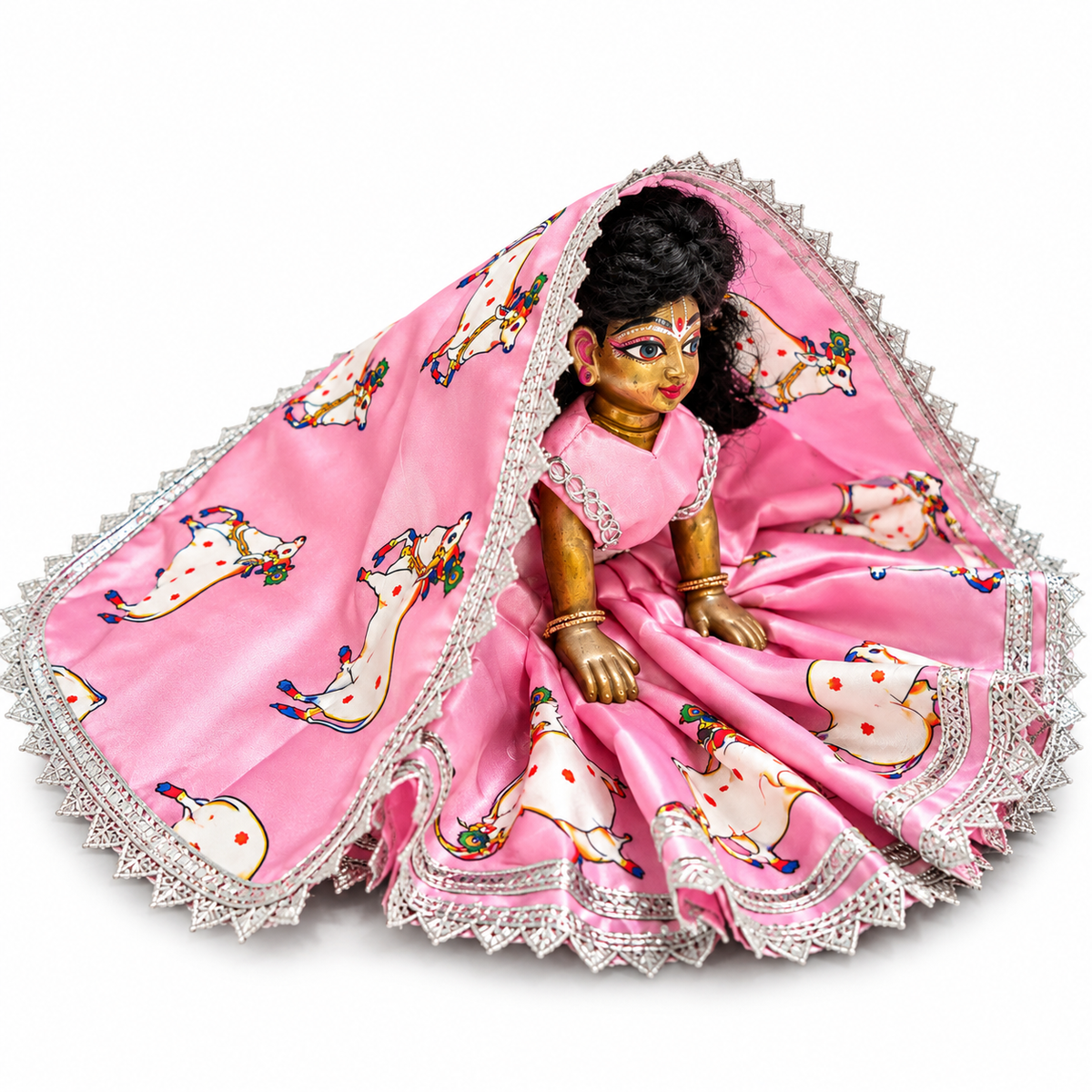 Jogan Meera Gopashtami Special Light-Pink Cow Poshak for Radha Rani Ji