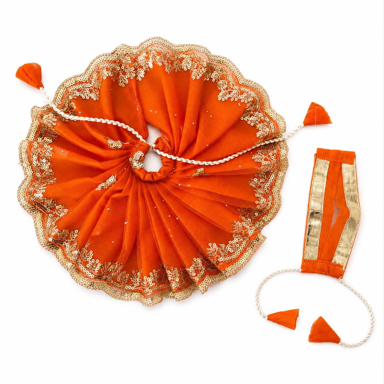 Jogan Meera Orange Single Net Poshak for Laddu Gopal Ji