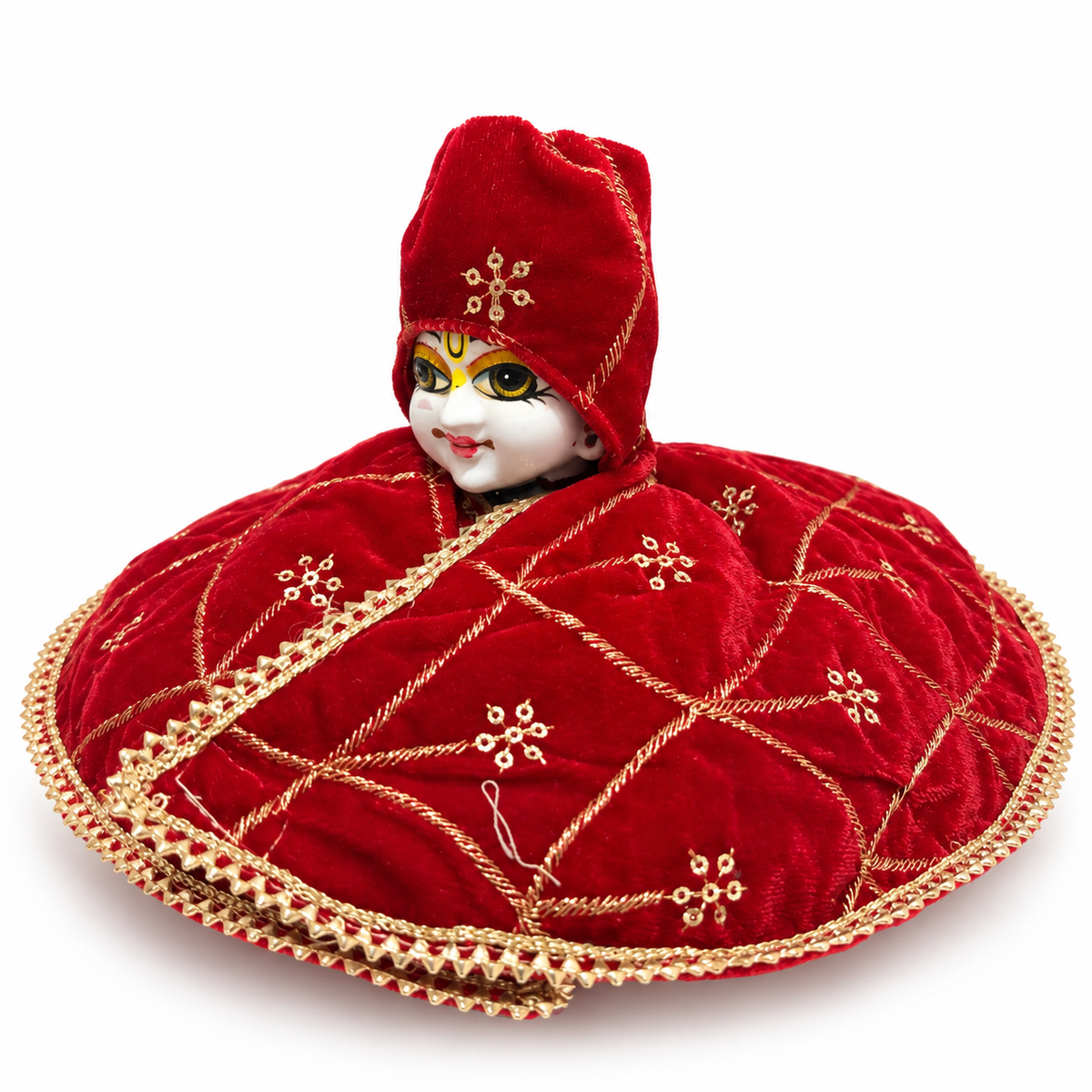Jogan Meera Winter Red Fargul Dress With Topa for Laddu Gopal Ji and Radha Ji