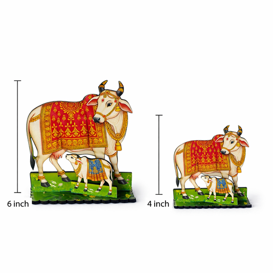 Jogan Meera Gaumata with Calf MDF Stand (4 Inch / 6 Inch)