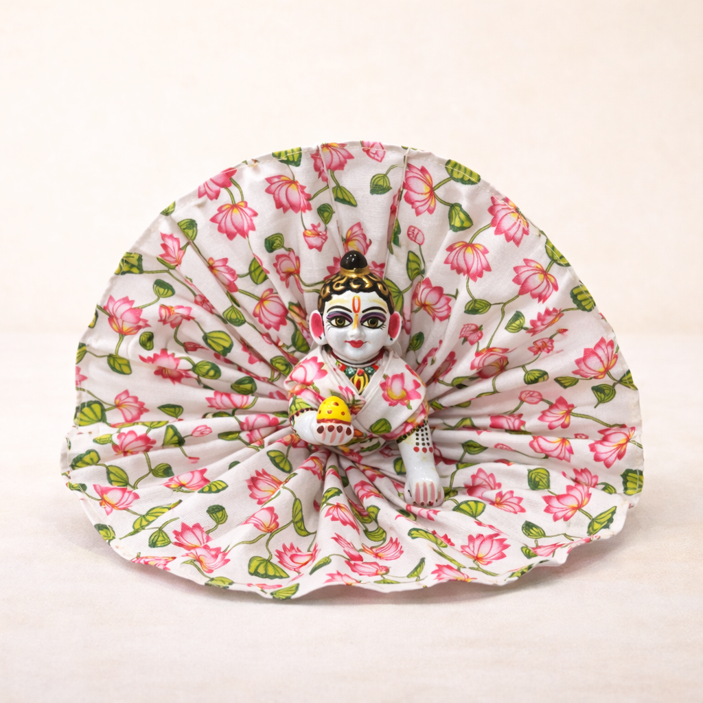 Jogan Meera White Kamal Cotton Poshak for Laddu Gopal