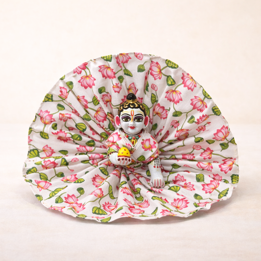 Jogan Meera White Kamal Cotton Poshak for Laddu Gopal