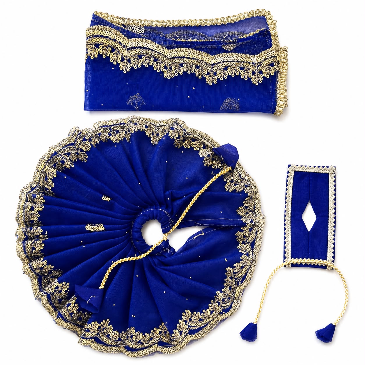 Jogan Meera Dark Blue Single Net Poshak for Radha Ju