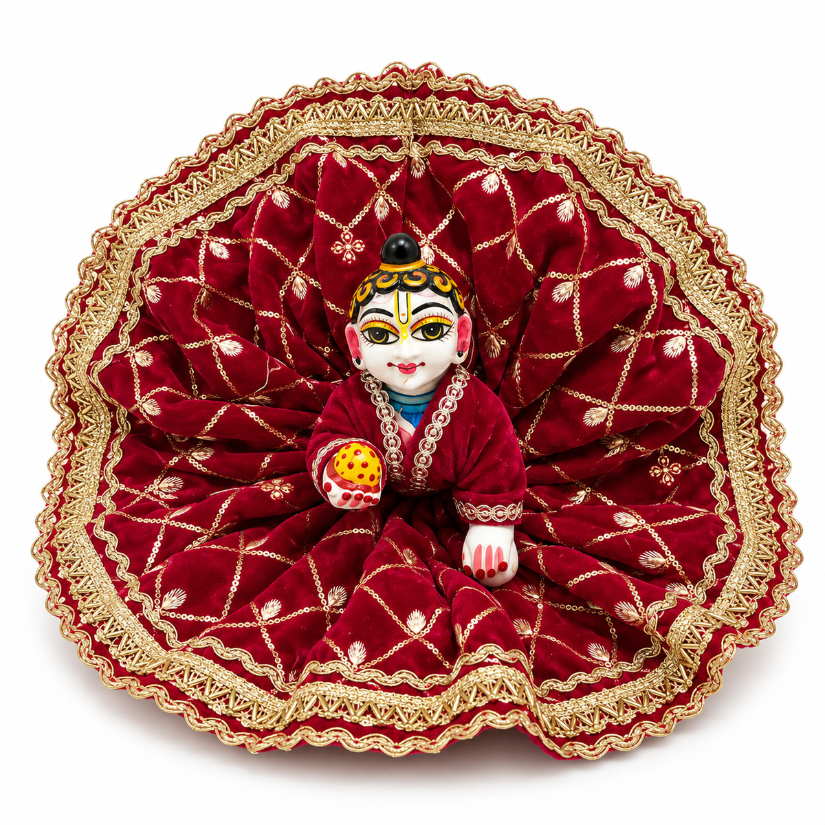 Jogan Meera Dark Pink Heavy Velvet Poshak With Blouse for Laddu Gopal
