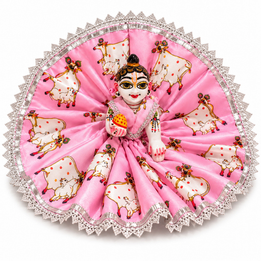 Jogan Meera Gopashtami Special Light-Pink Cow Poshak for Laddu Gopal Ji