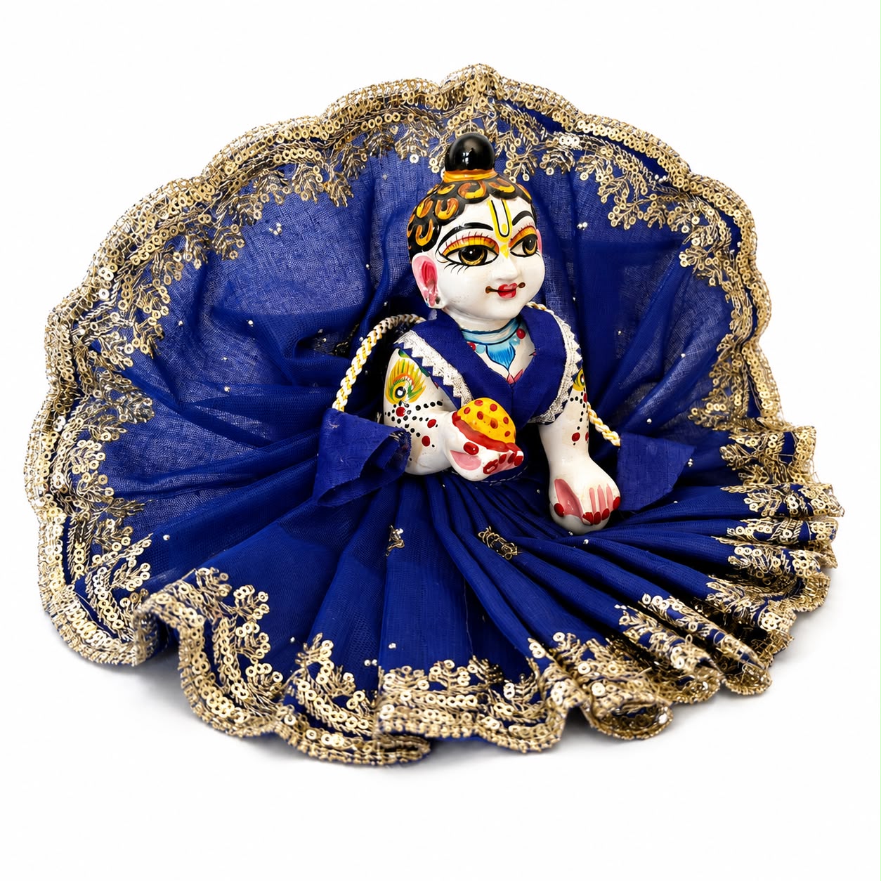 Jogan Meera Dark Blue Single Net Poshak for Laddu Gopal Ji