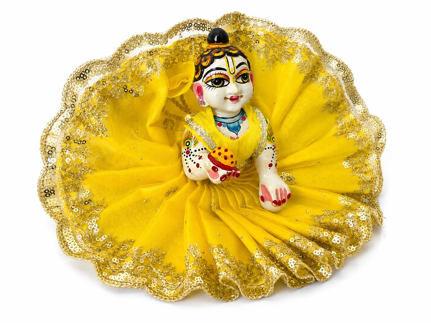 Jogan Meera Yellow Single Net Poshak for Laddu Gopal Ji