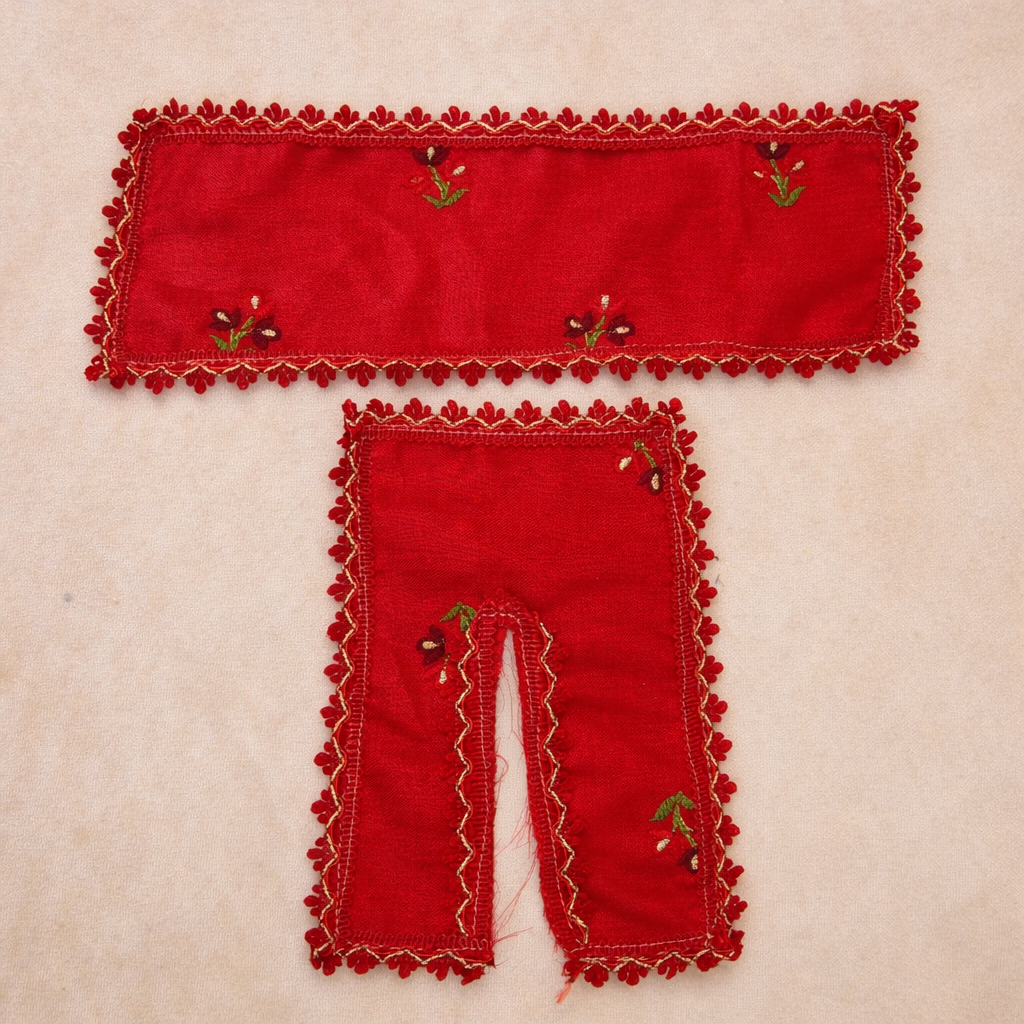 Jogan Meera Red Heavy Manipuri Embroidery Chira Vastra for Lalan ju