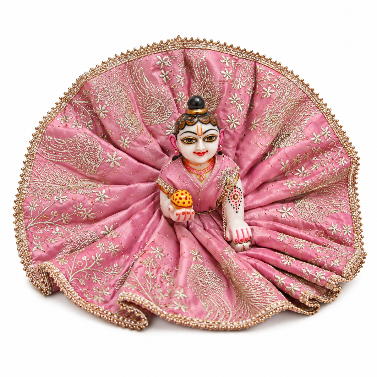 Jogan Meera Light-Pink Heavy Diwali Raja Rani Poshak for Laddu Gopal