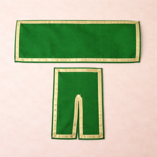 Jogan Meera Dark Green Daily Wear Gotta Cotton Chira Vastra for Lalan ju