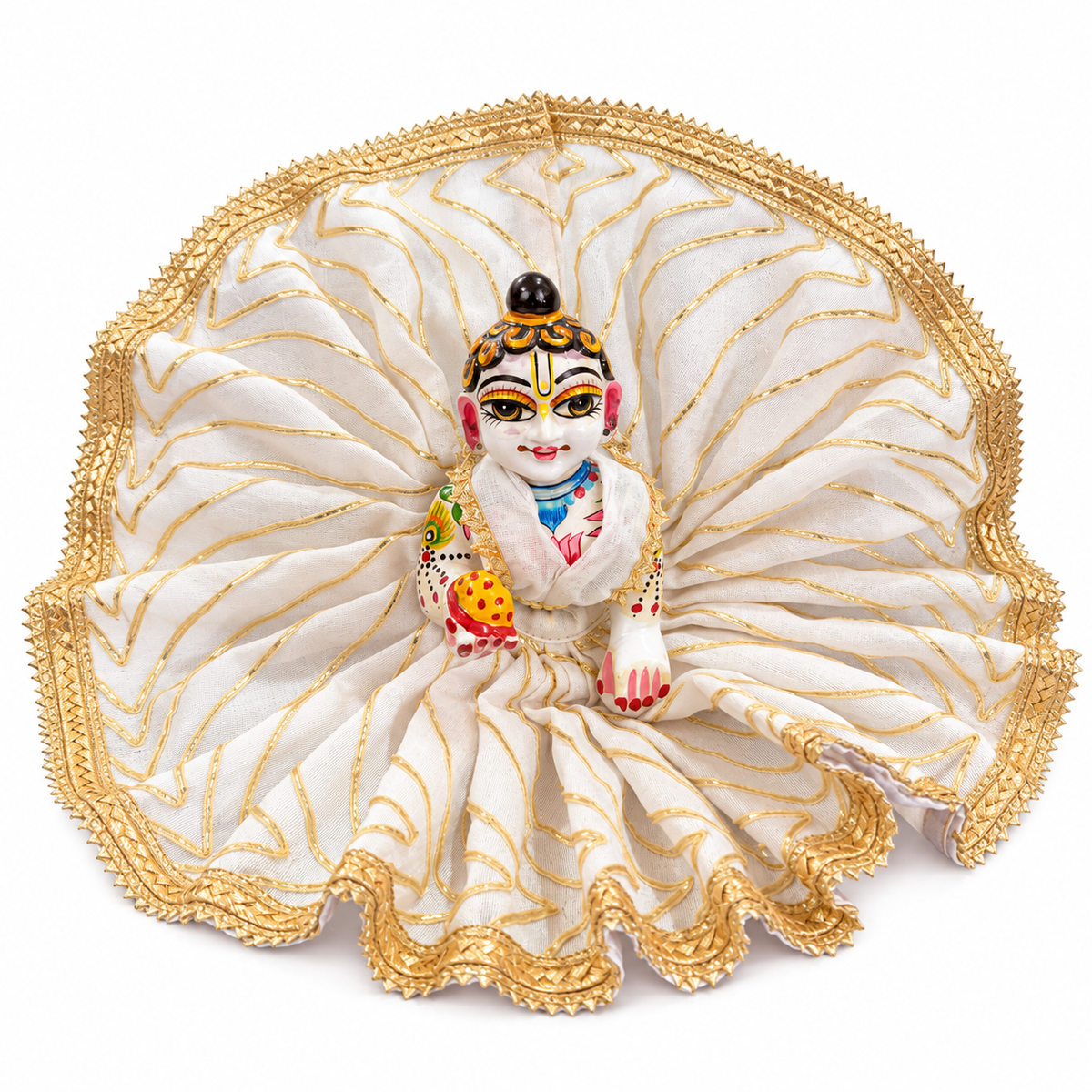 Jogan Meera White Lining Poshak for Sharad Purnima for Laddu Gopal