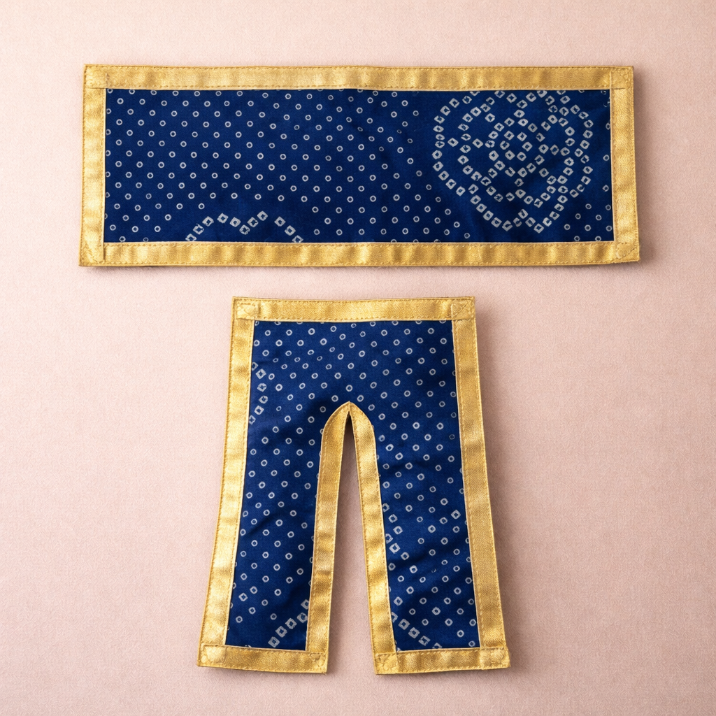 Jogan Meera Dark Blue Bandhani Print Chira Vastra for Lalan ju
