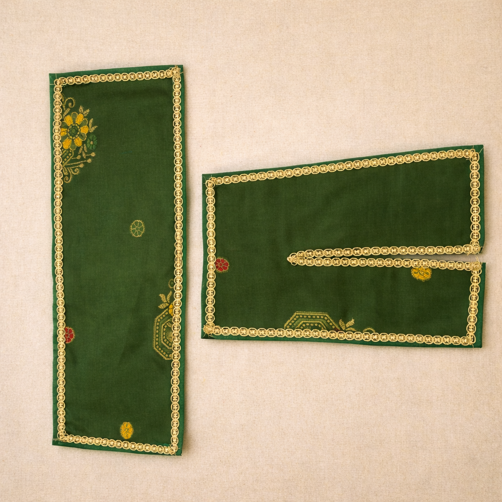 Jogan Meera Green Banarasi Fabric Chira Vastra for Lalan ju – Festive Collection