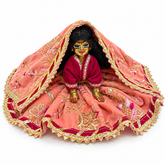 Jogan Meera Light Pink Heavy Velvet Poshak With Blouse for Radha Rani