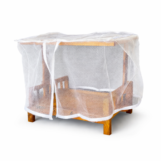 Jogan Meera Macchardani Bed with Gadda Set Shayan Seva Combo (Foldable Stand)