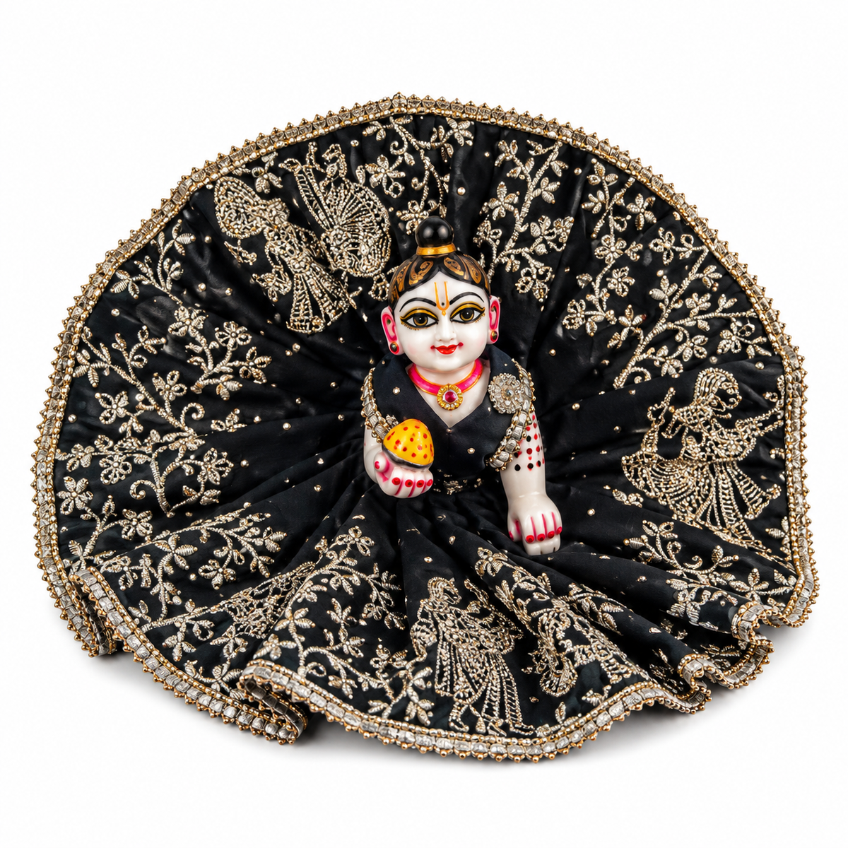 Jogan Meera Black Heavy Diwali Raja Rani Poshak for Laddu Gopal