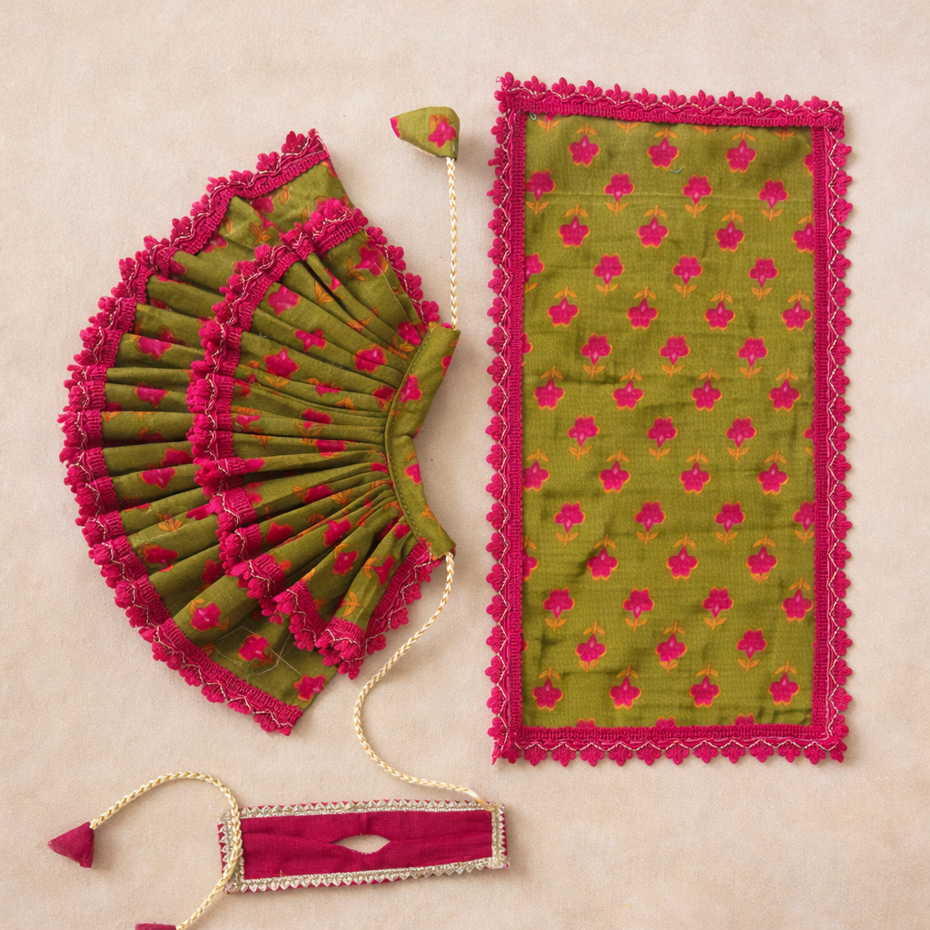 Jogan Meera Mehendi Cotton Poshak for Radha Rani