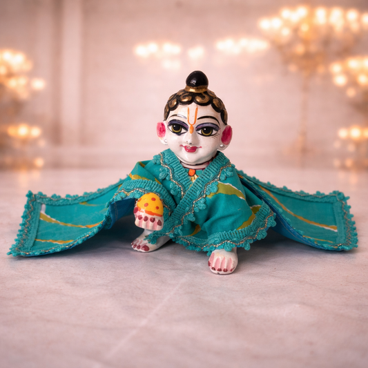 Jogan Meera Blue Cotton Lehriya Chira Vastra for Lalan ju