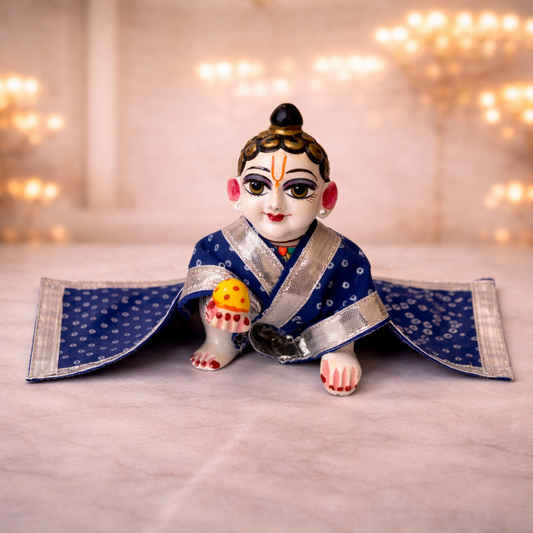 Jogan Meera Dark Blue Bandhani Print Chira Vastra for Lalan ju