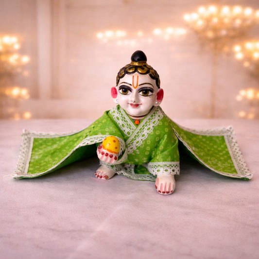 Jogan Meera Green Bandhani Print Chira Vastra for Lalan ju