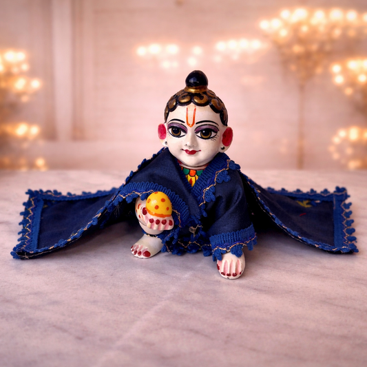 Jogan Meera Dark Blue Heavy Manipuri Embroidery Chira Vastra for Lalan ju