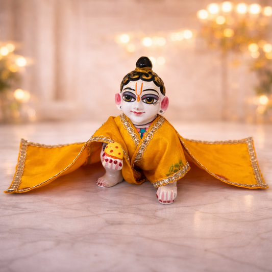 Jogan Meera Yellow Banarasi Fabric Chira Vastra for Lalan ju