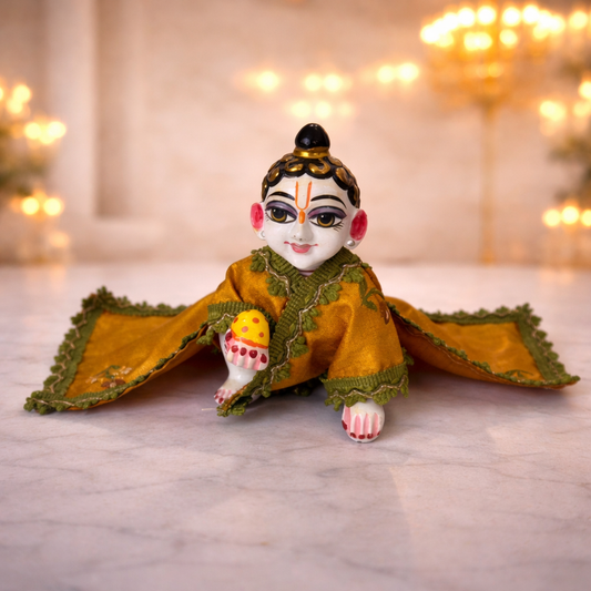 Jogan Meera Yellow Heavy Manipuri Embroidery Chira Vastra for Lalan ju