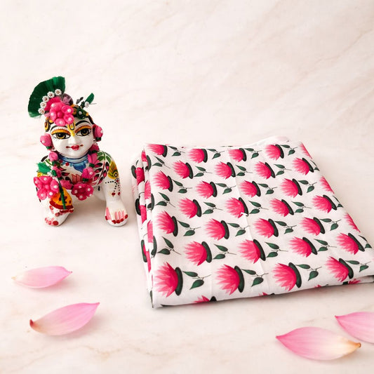 Jogan Meera Kamal Shringar Set with 1 Meter Kamal Pichvai Fabric for Laddu Gopal Ji