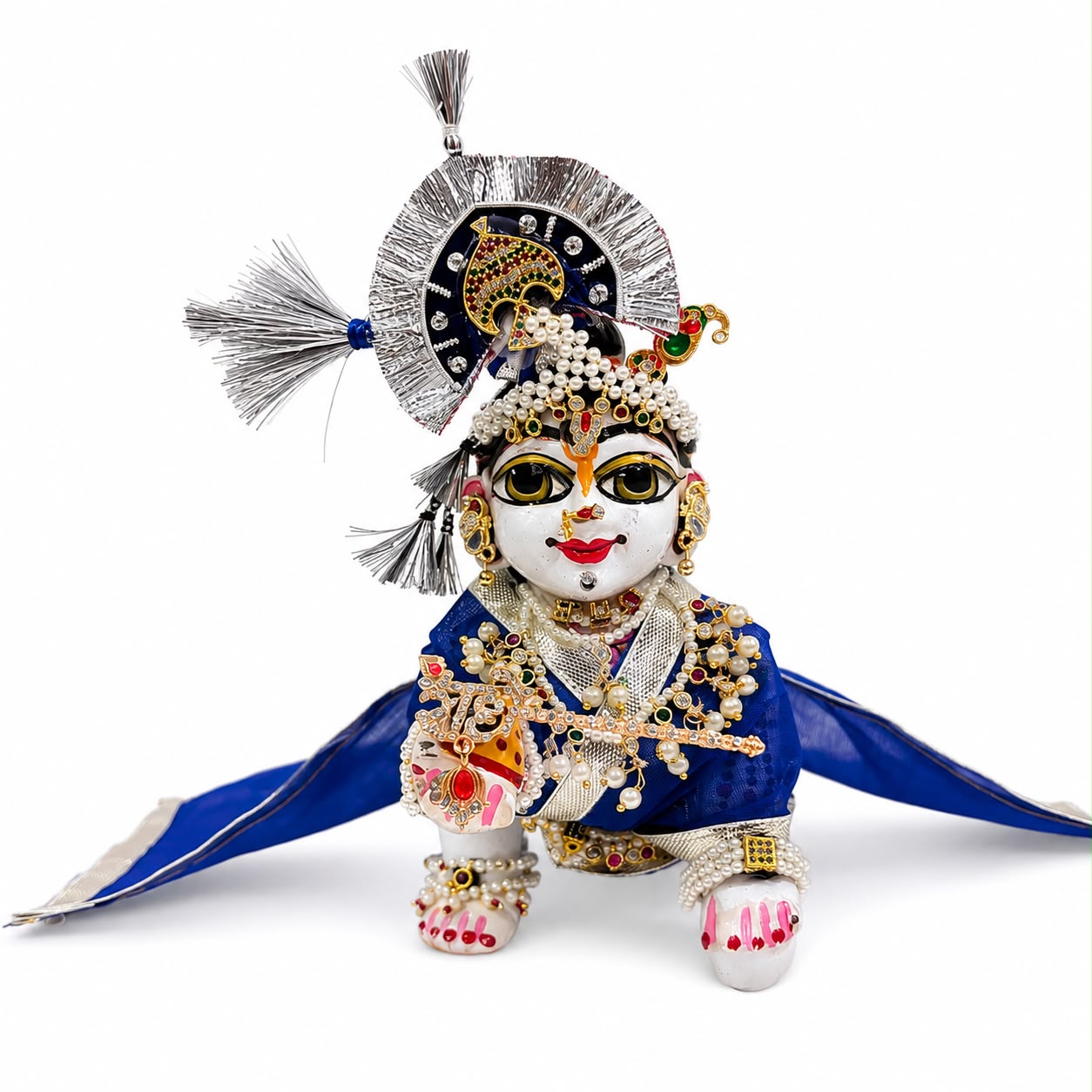 Jogan Meera Heavy Blue Semi-Precious Shringar Set for Laddu Gopal Ji