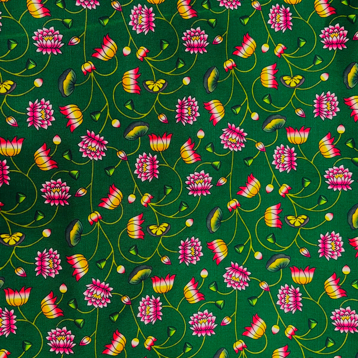 Jogan Meera Hariyali Amavasya Green Kamal Cotton Pichvai – 1 x 1 Meter