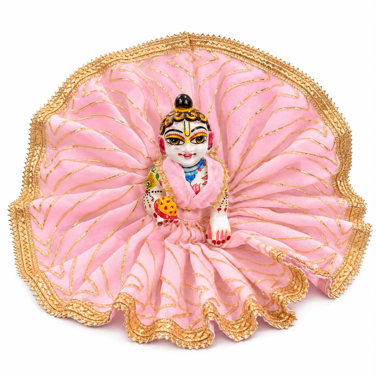 Jogan Meera Light Pink Heavy Diwali Gota Poshak for Laddu Gopal