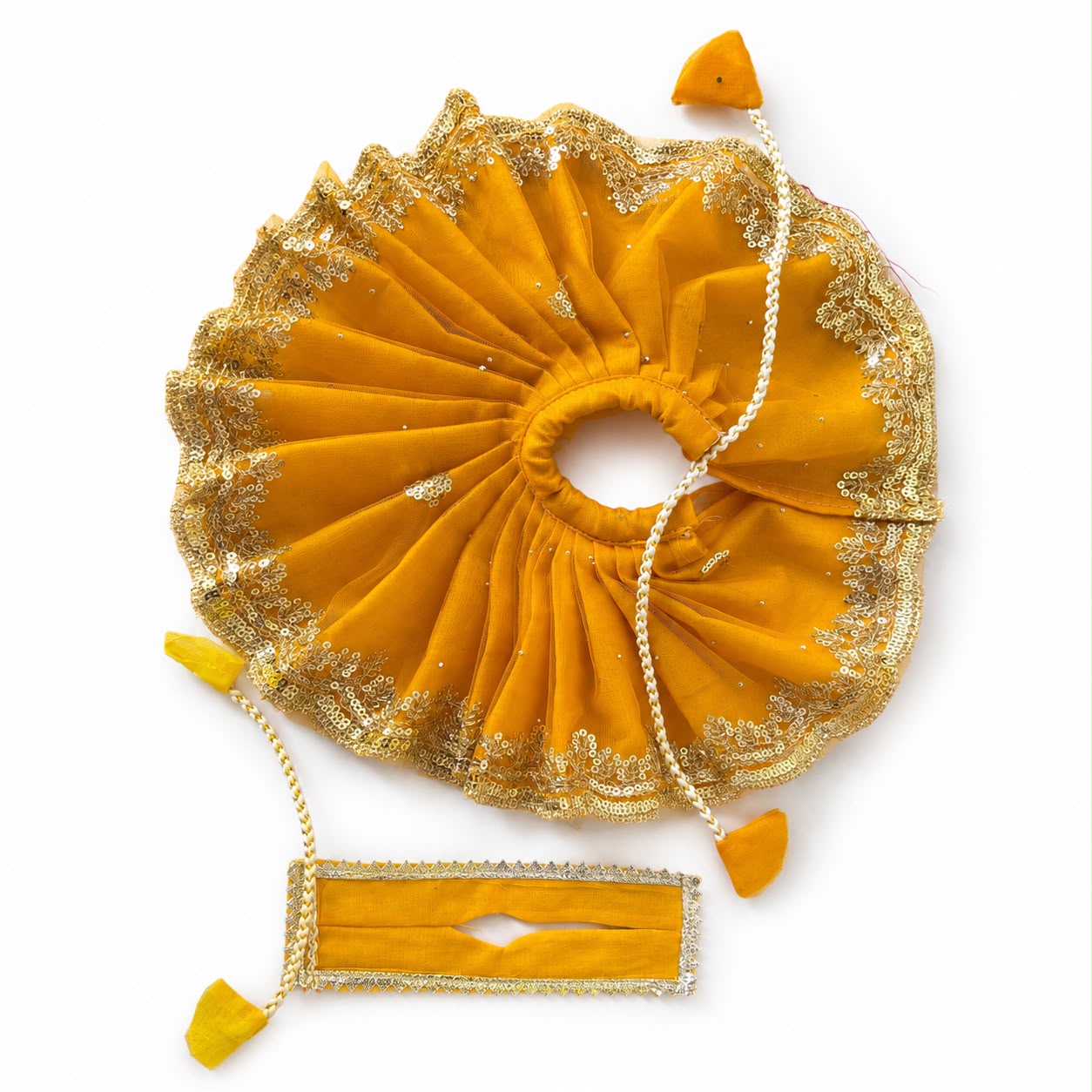 Jogan Meera Golden Single Net Poshak for Laddu Gopal Ji