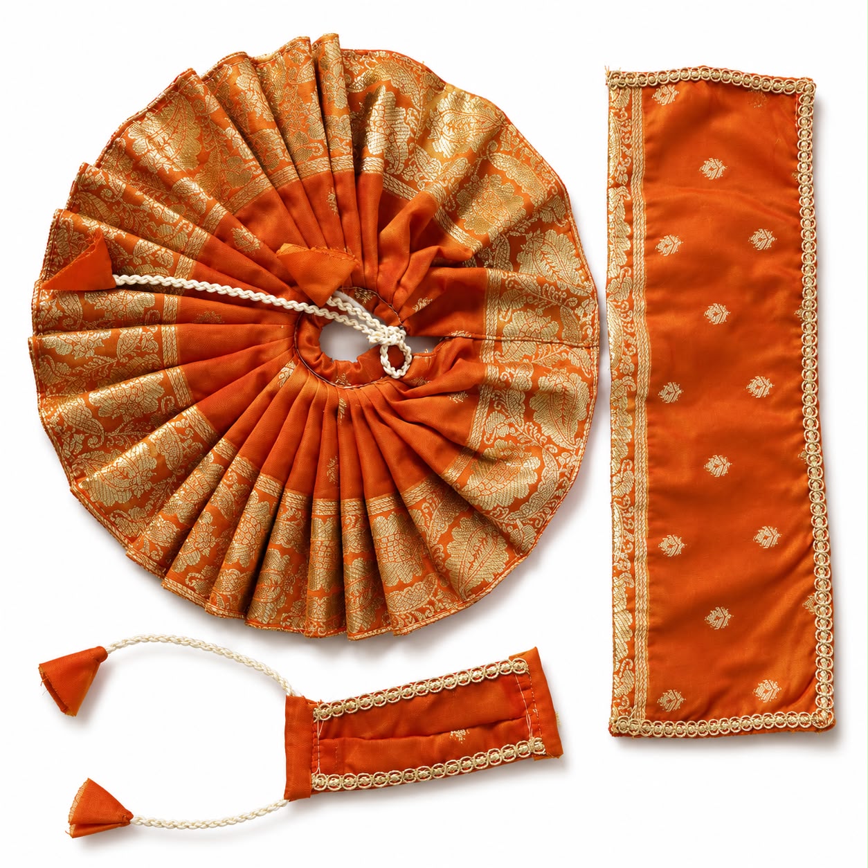 Jogan Meera Banarasi Orange Poshak for Radha Ju