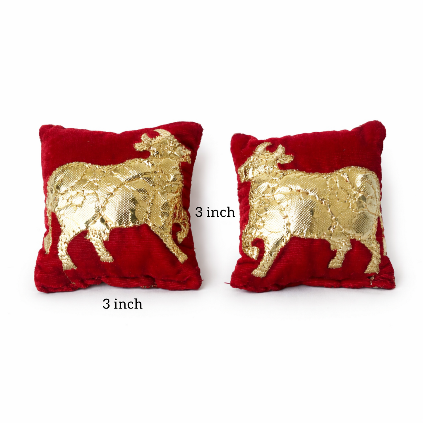 Jogan Meera Red Cow Pillow Pair for Laddu Gopal Seva