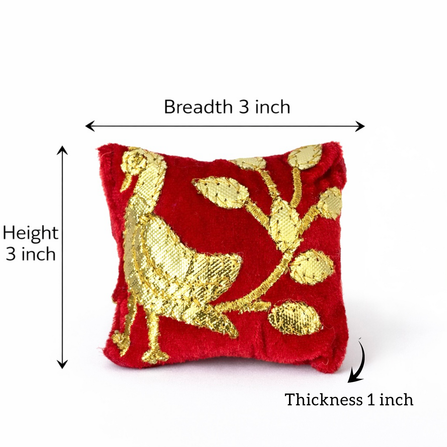 Jogan Meera Red Peacock Pillow Pair for Laddu Gopal Seva