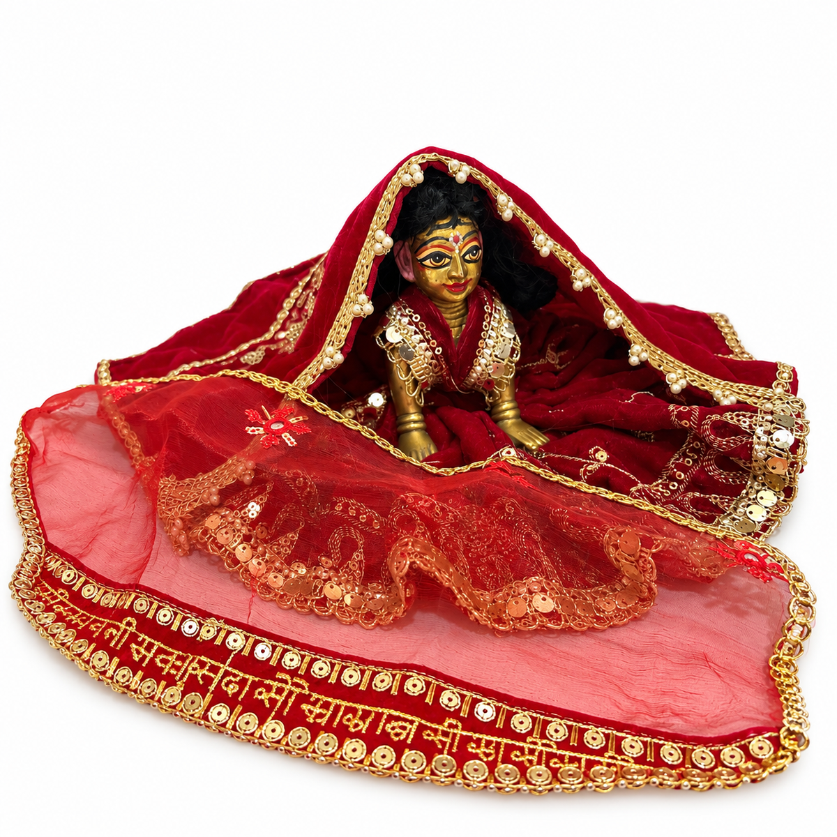 Jogan Meera Karva Chauth Special Red Poshak for Radha Rani Ji