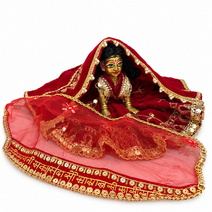 Jogan Meera Karva Chauth Special Red Poshak for Radha Rani Ji