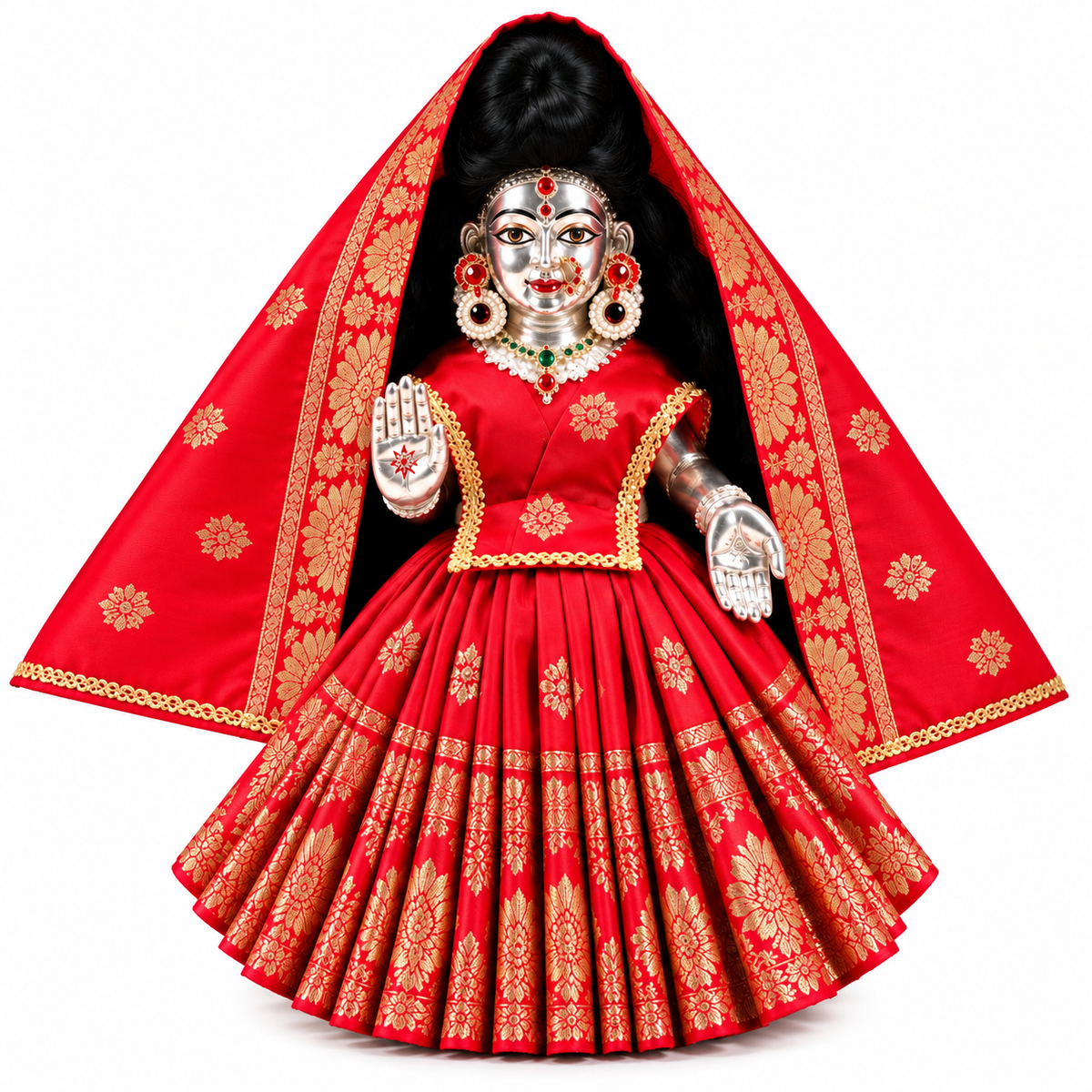 Jogan Meera Red Banarasi Lehenga for Mataji