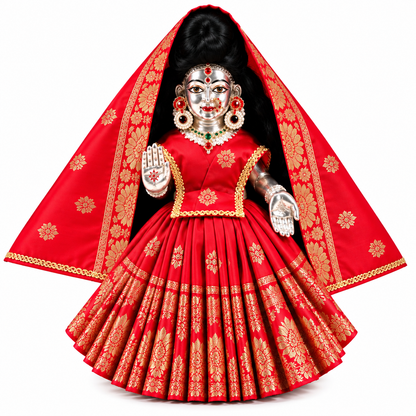 Jogan Meera Red Banarasi Lehenga for Mataji