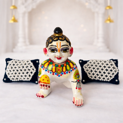 Jogan Meera Black Moti Work Pillow for Laddu Gopal Seva