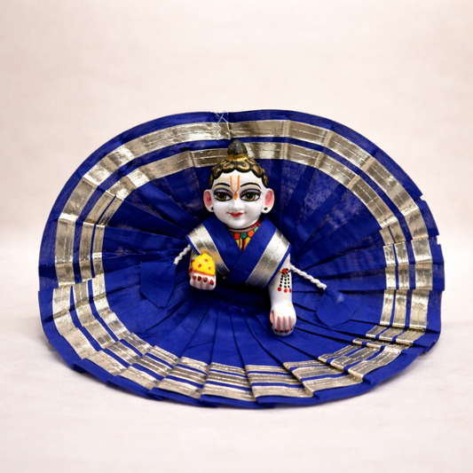 Jogan Meera Dark Blue Daily Wear Gotta Cotton Poshak for Laddu Gopal