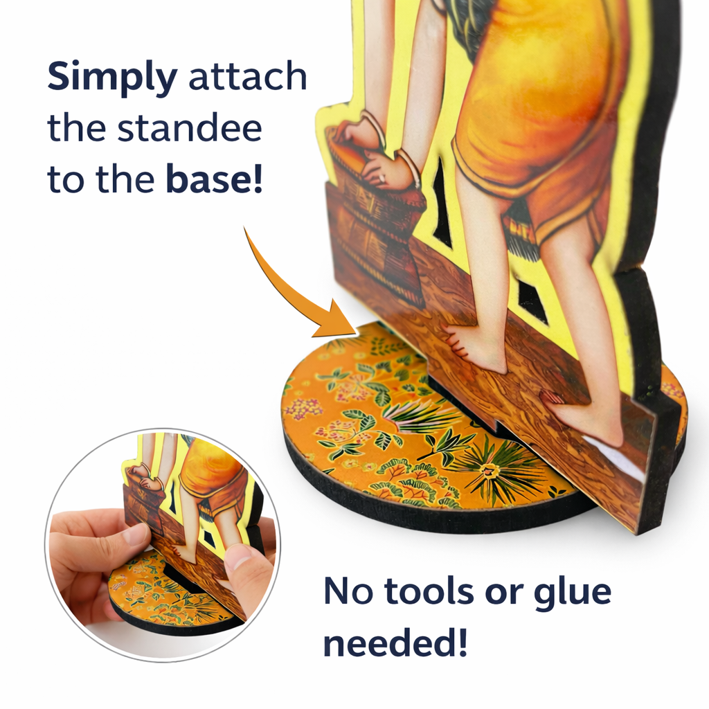 Jogan Meera Makhan Chor Krishna MDF Jhanki Stand Set